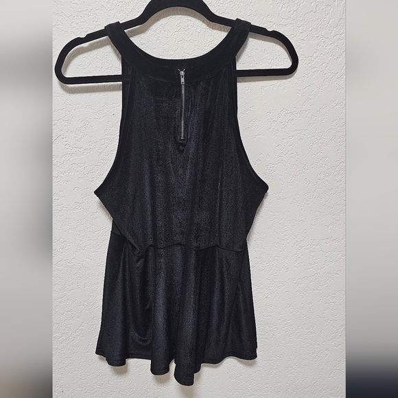 Torrid Peplum Top Plus Size Sleeveless Velvet Cutout Baby doll Top Size 0 Large - Picture 4 of 9